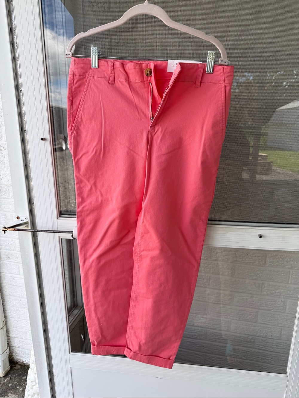 Women Coral Pink Chino Pants